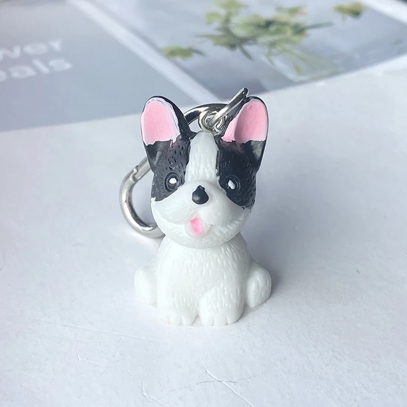 1Pcs/3Pcs 3D Dog Puppy Animal Keychains For Women Men Gift Cartoon Kawaii Bear Pet Pendant Bag Airpods Box Car Key Ring Jewelry image 4