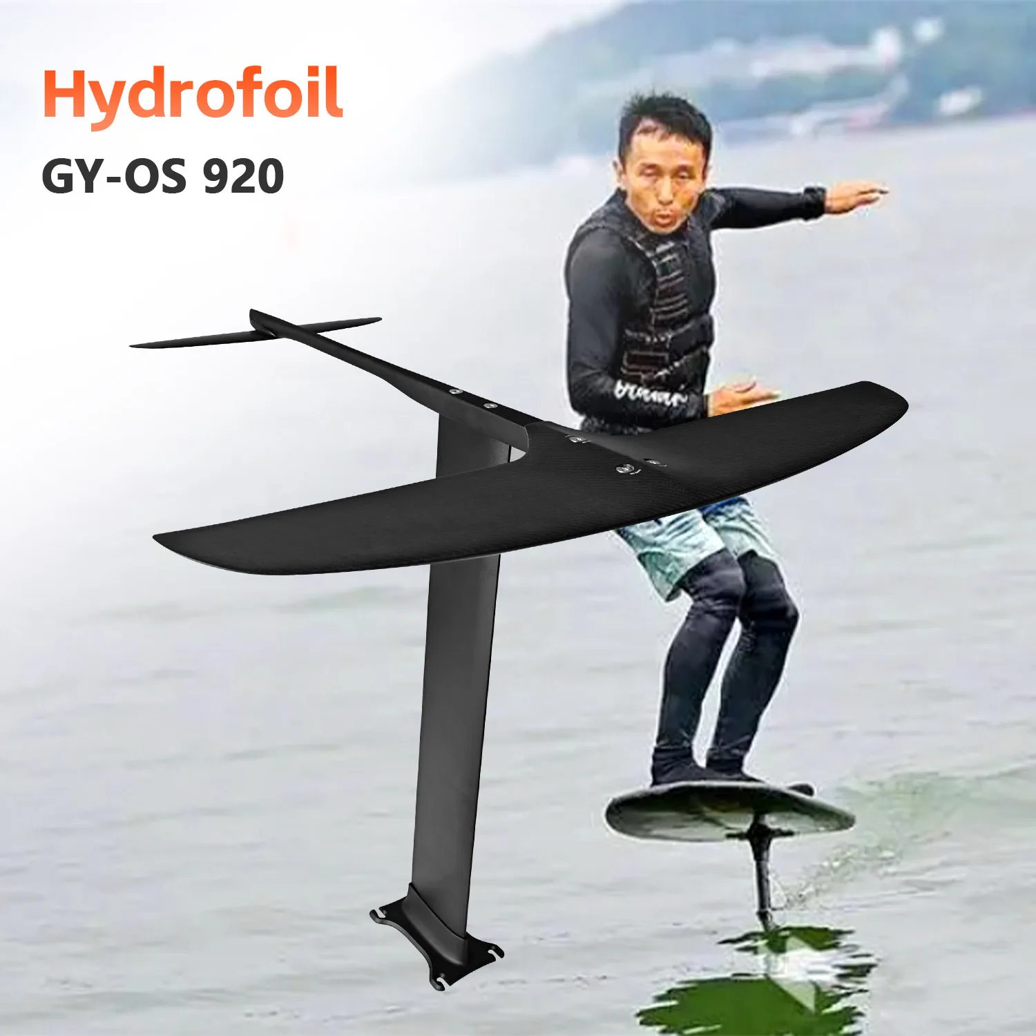 Unisex Ultra-Light Hydrofoil GY 920 1816sqcm Carbon Fiber Mast 76/90cm Surfboard Ocean Waters General Electronic Surf