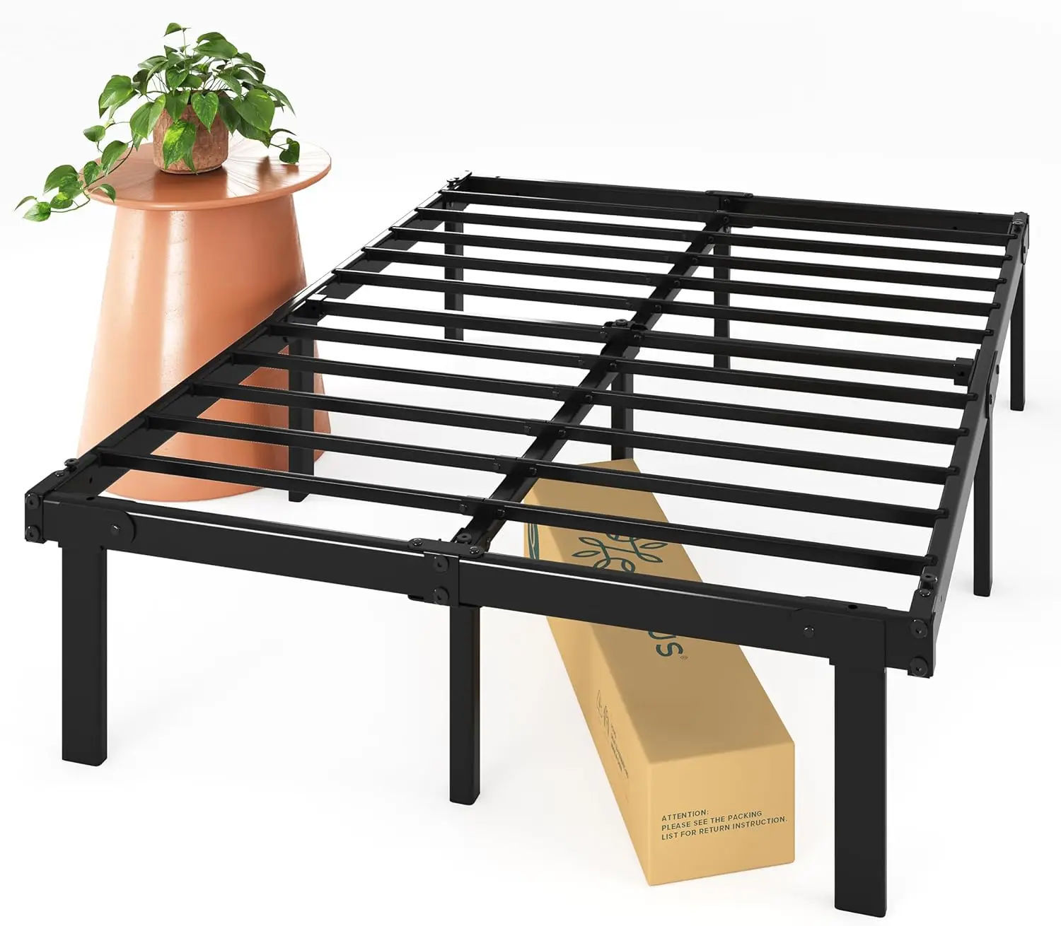 

Zinus Caleb 14 Inch Metal Platform Bed Frame, Foldable Steel Frame, No Box Spring Needed, Easy Assembly, Full