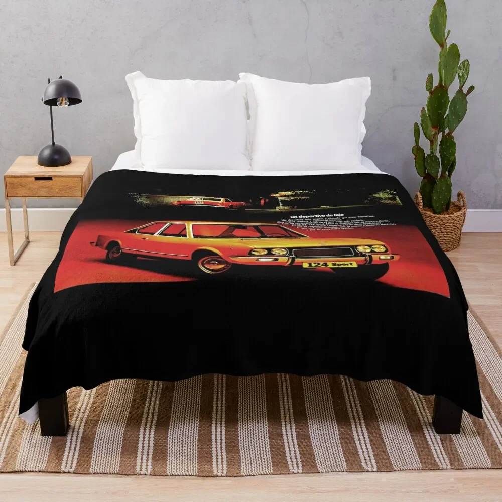 SEAT 124 COUPE Throw Blanket for winter Retros Fluffy Shaggy Blankets