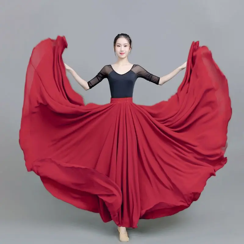 Women Classical Dance Stage Performance Dancing Skirts 720 Degree Costumes Multicolour Flamenco Dance Performer Dress A374