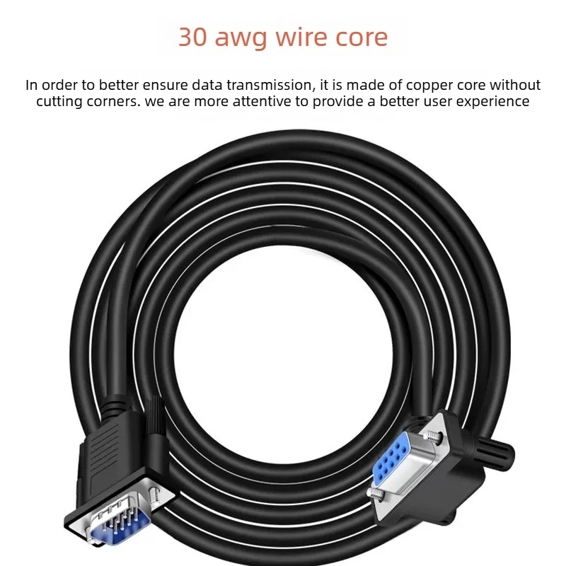 DB9 RS232 Male to Female Extension Line 9Pin Serial Port Cable COM Wire 90 Degree/180 Degree DB 9 Pin Direct Connection Cord