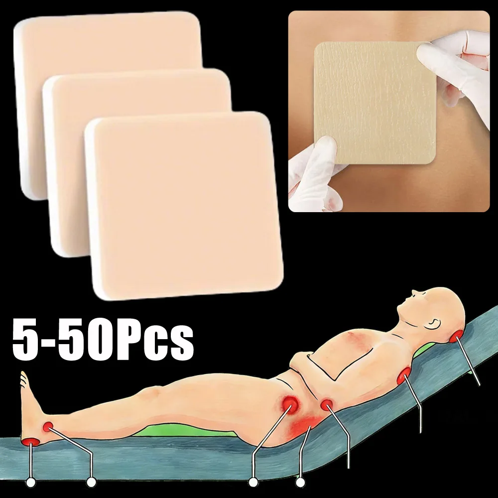 

10-50 шт. силиконовые адгезивные повязки из пены для заживления ран, впитывающие, без каймы, для лежачих больных, защита