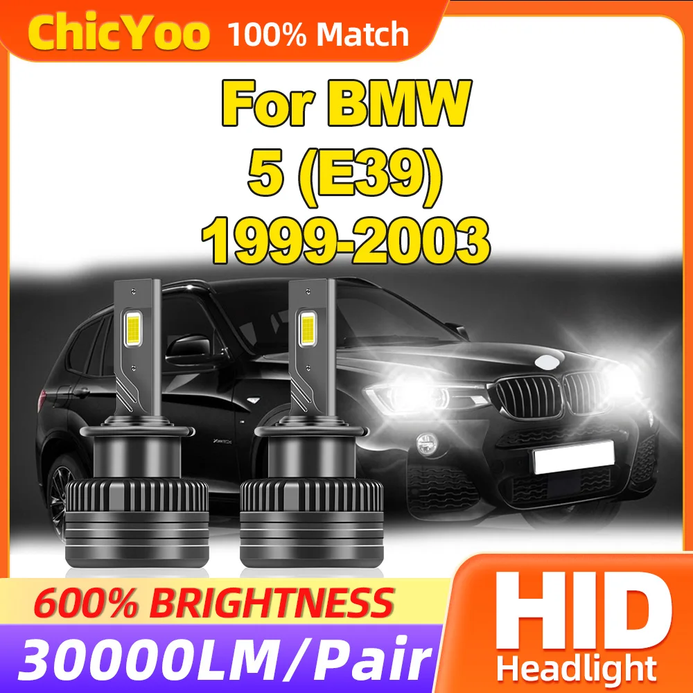 

120W HID Xenon Lights 30000LM HID Xenon Headlamp Bulbs 12V 6000K White LED Headlights For BMW 5 (E39) 1999 2000 2001 2002 2003