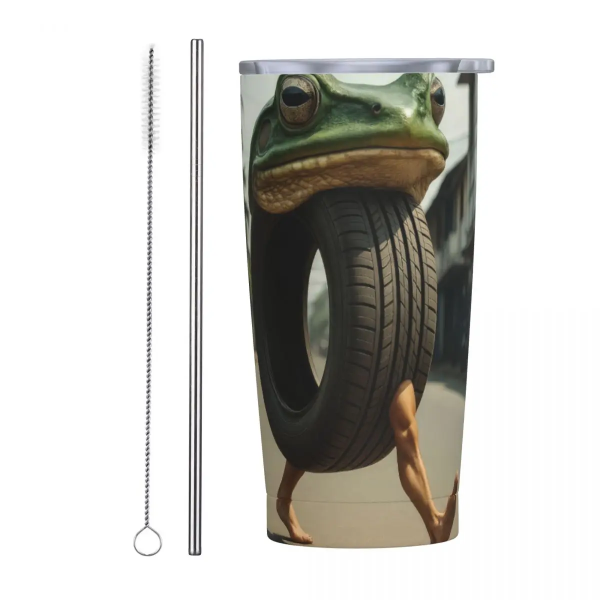 

Boneca Ambalabu Italian Brainrot Meme Tumbler Vacuum Insulated Thermal Cup with Lid Straw Office Home Mug Water Bottle