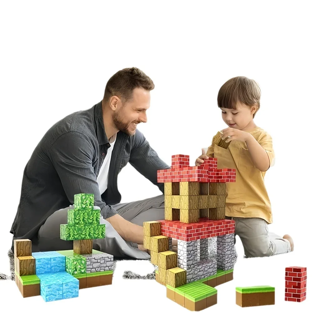 ألعاب البناء التعليمية للأطفال ذات الكتلة المغناطيسية تضم إبداع الأطفال والتنمية الإبداعية والطوب المغناطيسي