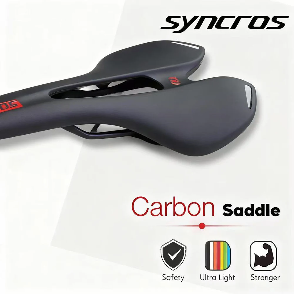 

Седло для велосипеда Syncros из углеродного волокна T800, сверхлегкое 98 г для шоссейного MTB велосипеда, матовое черное легкое велосипедное сиденье