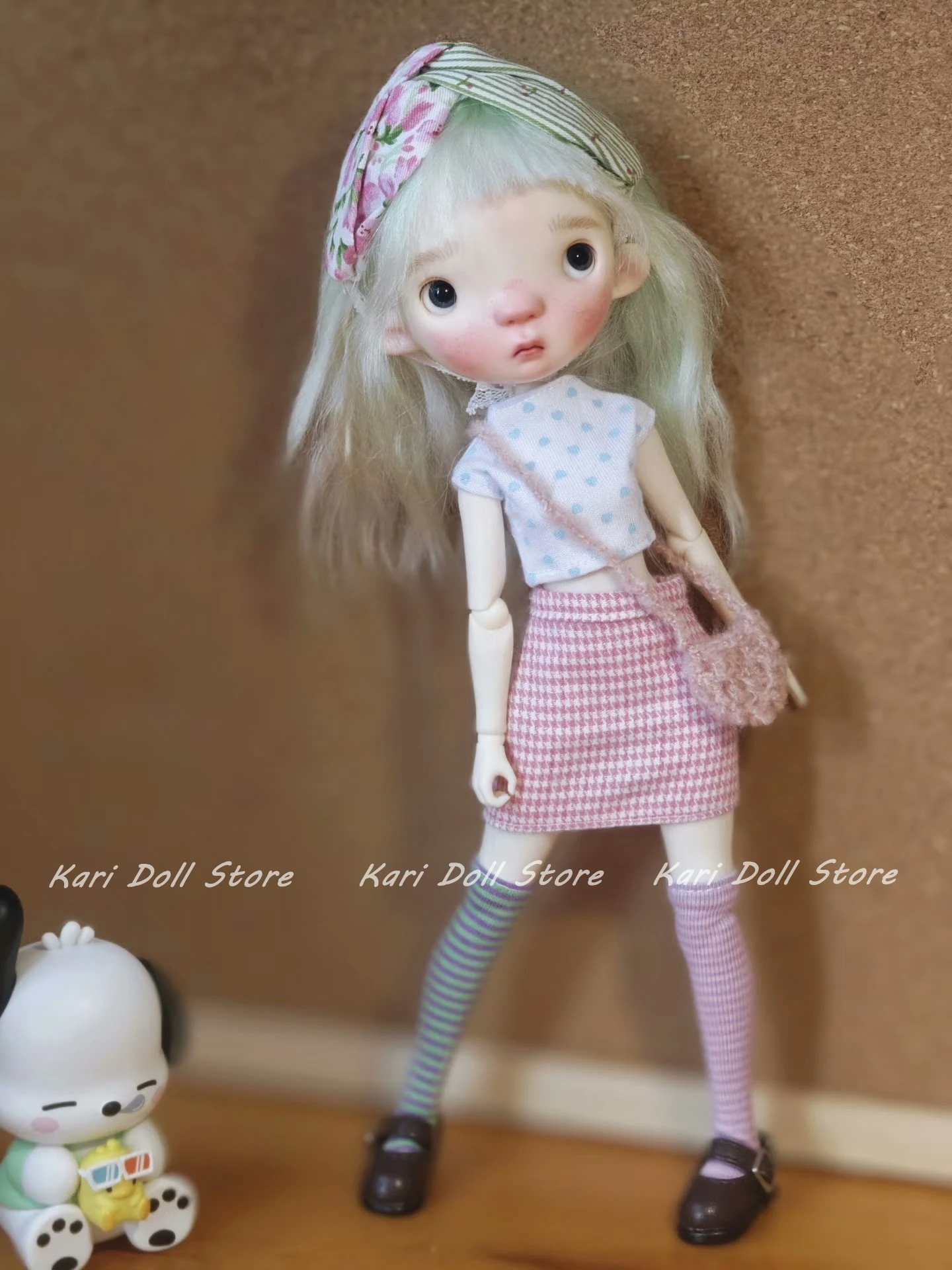 

Kari Doll Одежда и юбки Розовая клетчатая короткая юбка жизненно важный наряд для куклы Landazz Landoudou