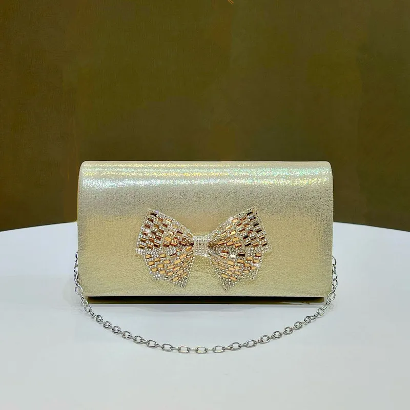 2026 Luxury Retro Butterfly Knot Women's Evening Box Bag Elegant High End Party Clutch Handbag Wedding Bride Dress Crossbody Bag