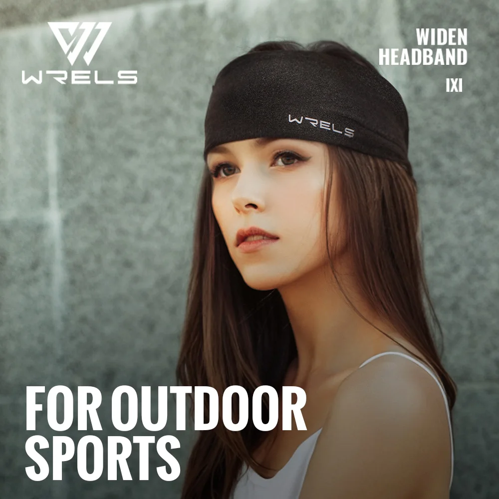 WRELS Sports Headbands Moisture Wicking Sweatbands for Running Breathable Headbands Elastic Non Slip Hairband for Women and Men