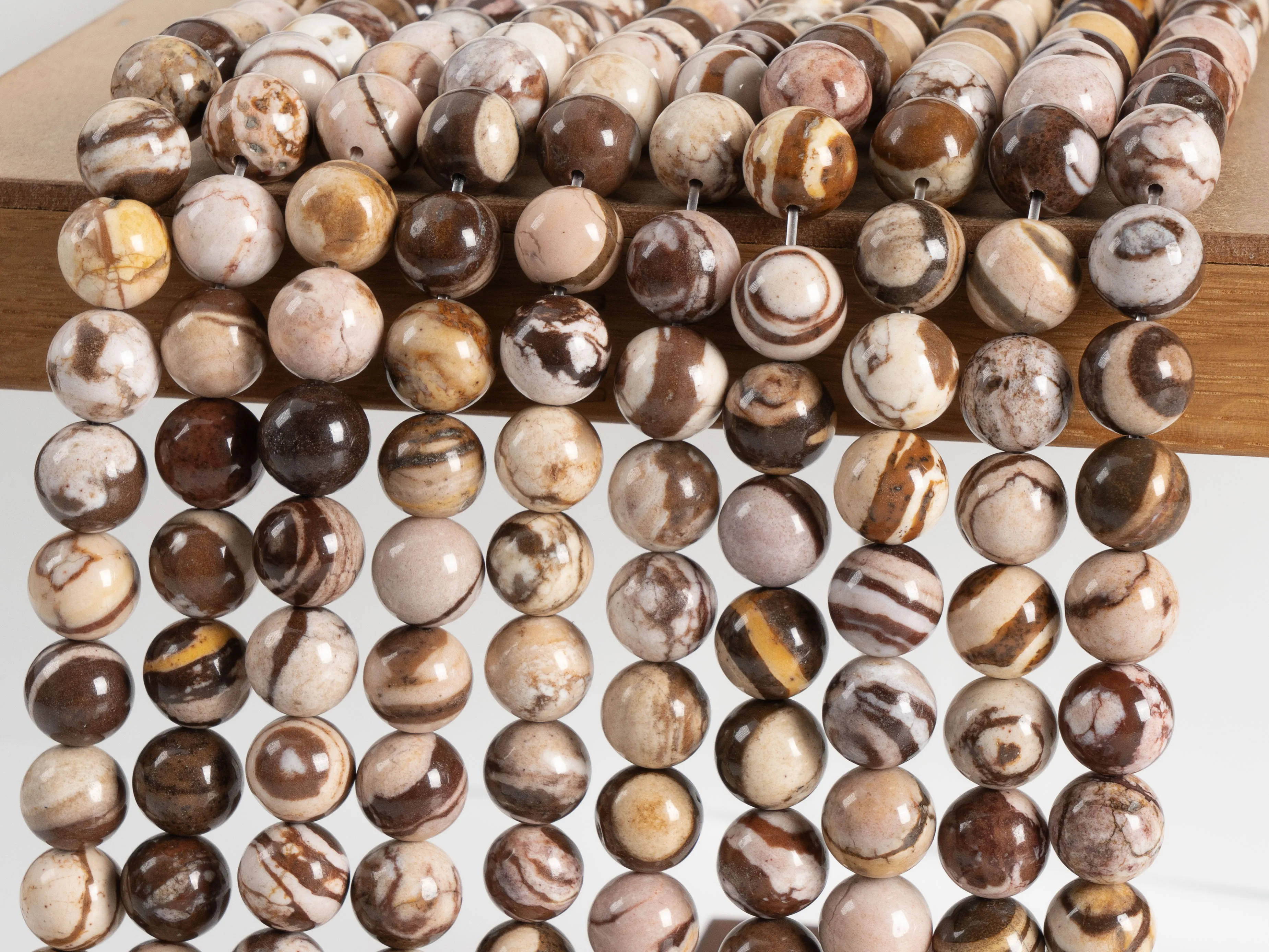 Natural stone Brown Australia Zebra Jasper Beads Grade AAA Loose Beads Round shape Size Options 4/6/8/10/12mm for Jewelry Making