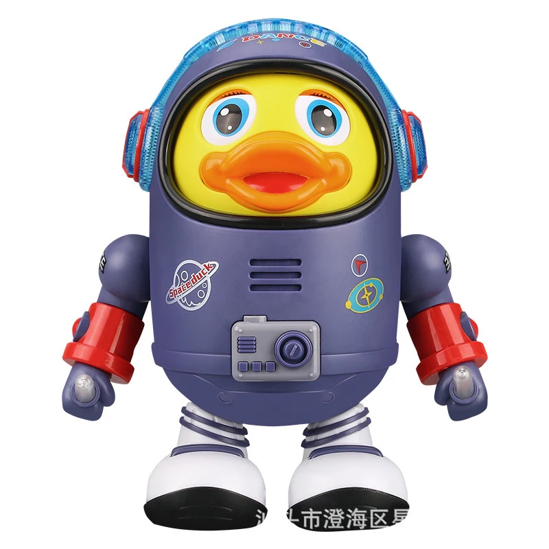 Children\'s Space Duck Dancing Robot with Light Music Cartoon Funny Walking Musical Educational Toys Christmas Gifts for Boy Girl