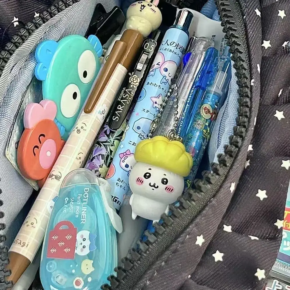 Tide Hot Style Girl Lovely Stars Rabbit Pen Bag Heart Lace Pillow, Pen Bag Large Capacity Stationery Receive Bag