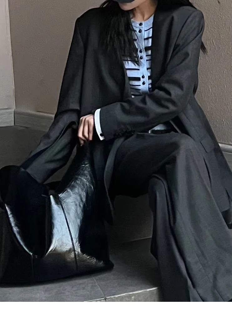 

Женский костюм с глубокими глазами, осень 2024, новый легкий комплект Maturi Design Sense Jaet, широкие брюки, комплект из двух предметов