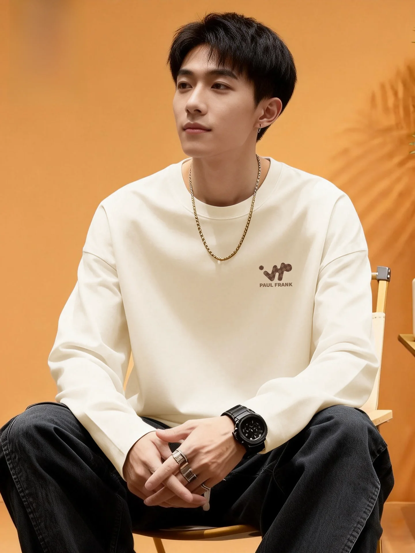 

Хлопковая футболка с длинным рукавом M Long Sve, новая весенняя модель, базовая футболка, модная брендовая нижняя одежда для подростков, дышащая, повседневная