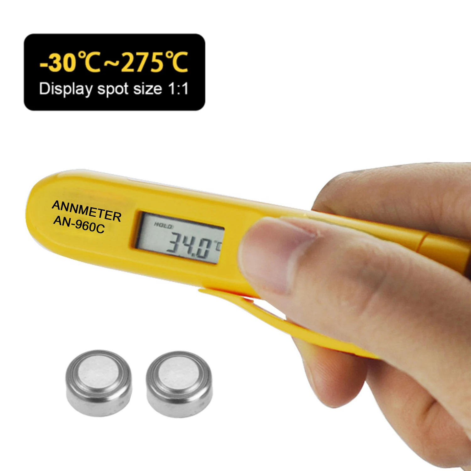 

Mini Digital Infrared Thermometer -Temperature Pen with Pocket Clip Instant Read to 527℉ Auto Off for Meat Candy Cooking Food