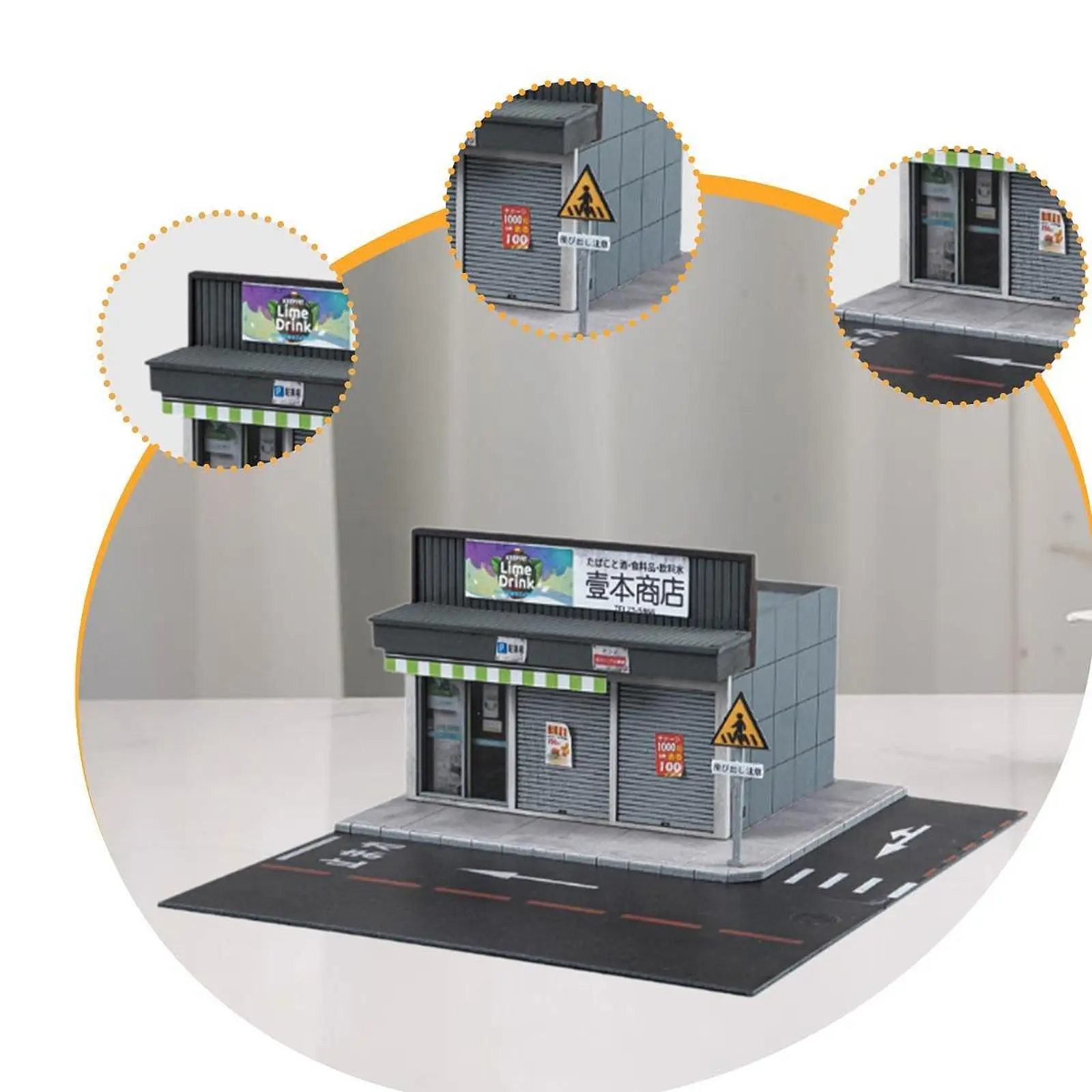 1/64 Winkel Model Diorama Parkeerplaats Landschap Collectibles Tafelblad Ornament