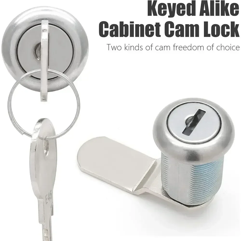 2 Pack Cabinet Cam Lock with 7/8 Inch Cylinder, Offset & Hook Cam Thumb Locks, Tool Box Lock Replacement RV Locks for Storage Do - view 4