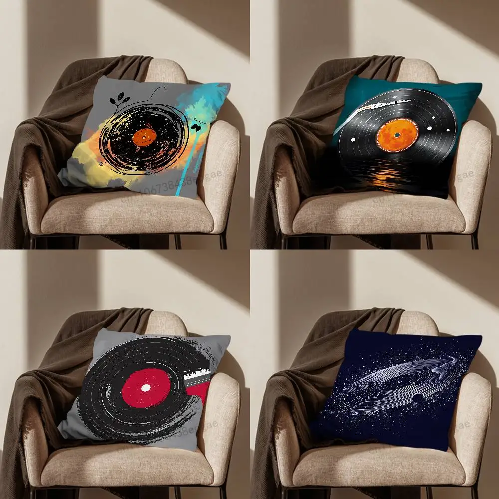 

Record Vinyl DJ Ar Throw Pillow Case For 45x45cm,55x55cm,30x30cm For Home Bedroom Decoration And Protector