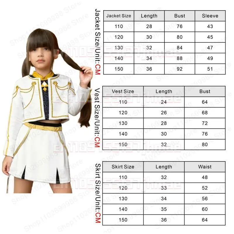 2025 Movie Demon K Pop Zoey Cosplay Costume for Halloween Carnival White Hunters Jacket Vest Skirt Three Pieces Uniform Set