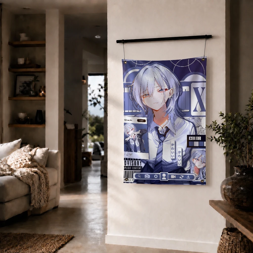 Haimiya Senpai wa Kowakute Kawaii Anime Flag Decoration Outdoor Picnic Party Art Hanging Home Camping Party Banner