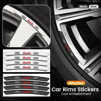 4Pcs AUDI Wheel Hub Stickers Wheel Rims Aluminium Decoration Strips For Audi Quattro A3 A4 A6 A5 Q5 A1 Q7 Q3 Q2 Q8 A7 A8 TT S1