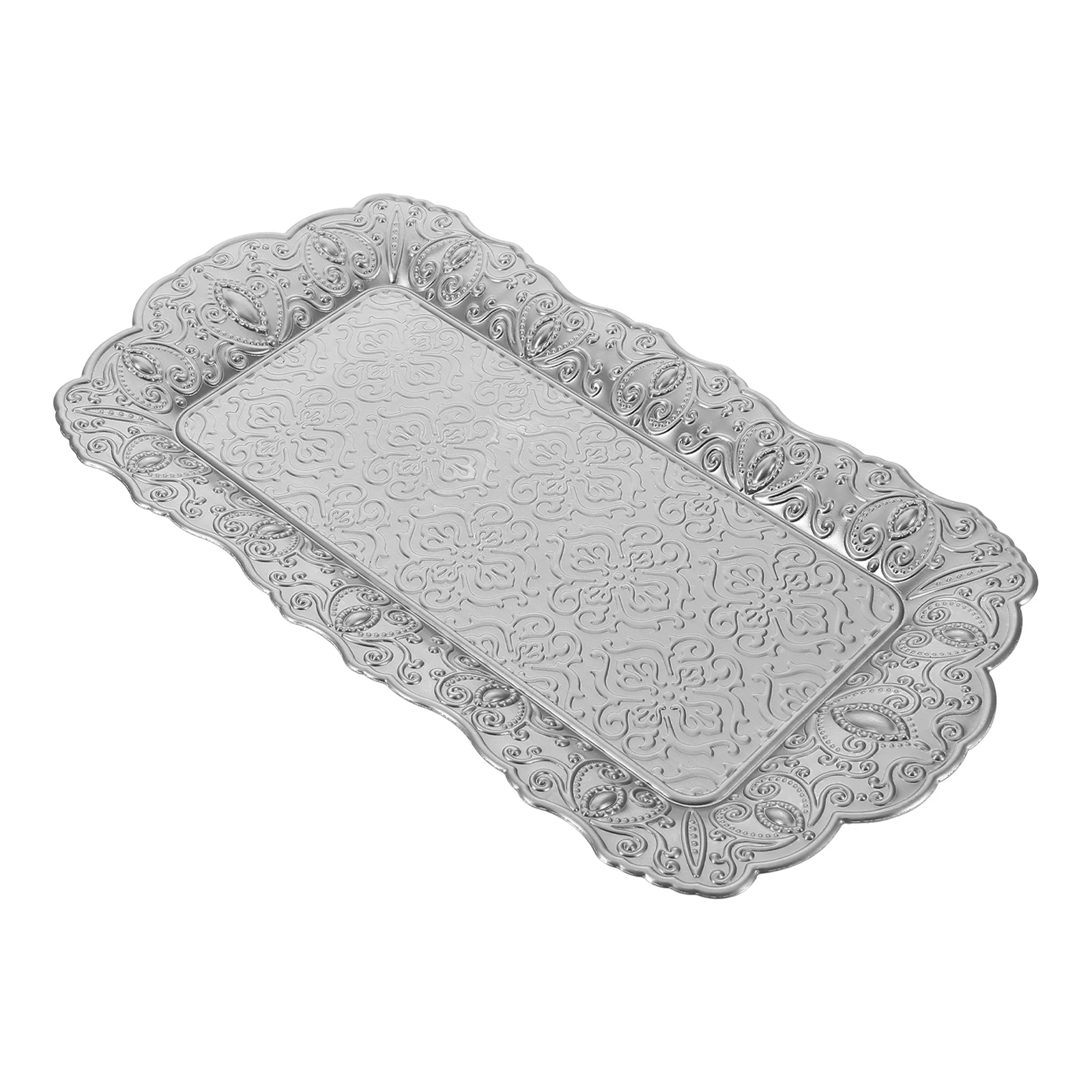 

European Style Fruit Tray Decorative Platter Coffee Table Serving Tray Metal Dishes Large Capacity Easy Clean Kitchen Barware
