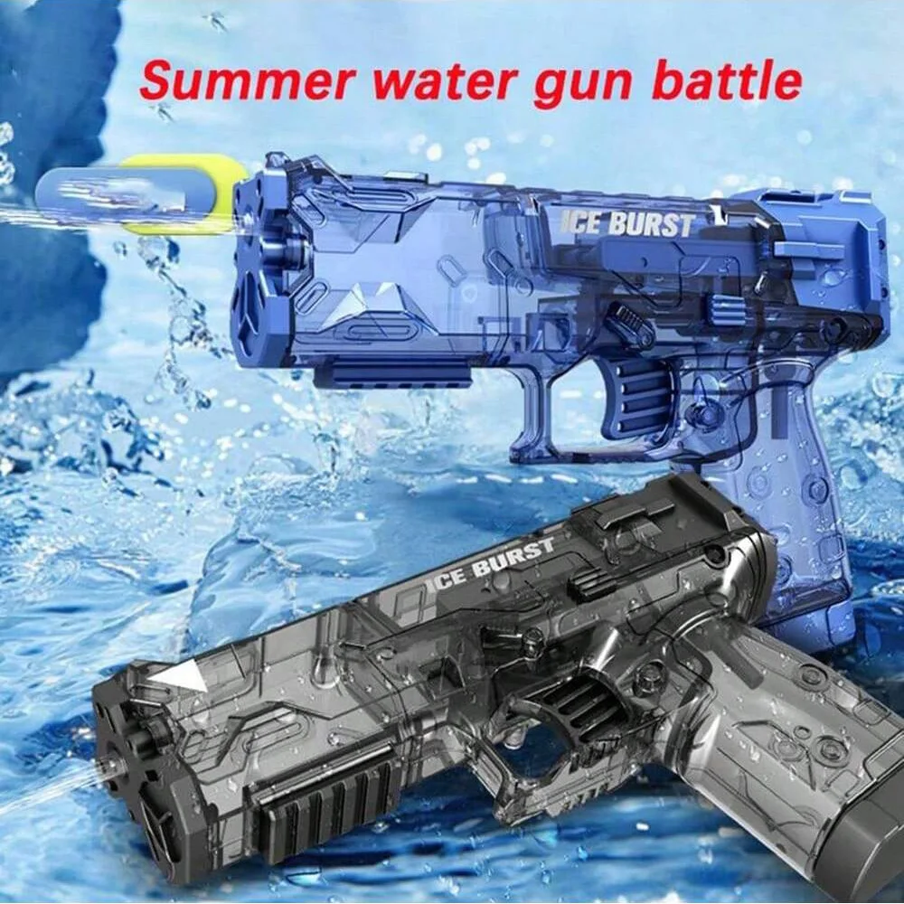

New Summer Transparent Cool Outdoor Water Gun Toy Manual Burst Water Gun Automatic Back Boring Desert Eagle Pistol Water Toy Gun