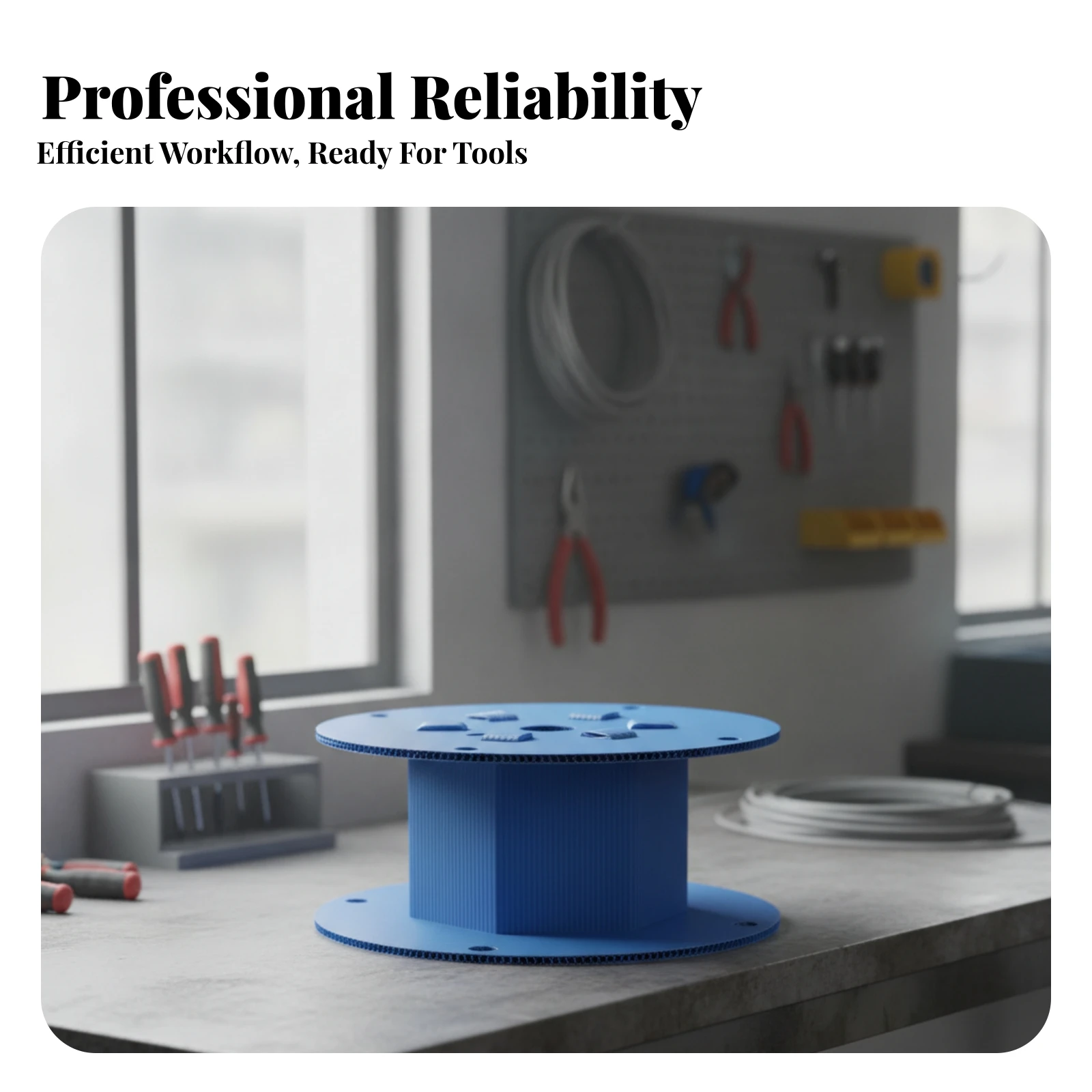 Cable Winding Spool Lightweight Plastic Cable Reel Spool with Hollow-Center Drum Removable Cord Holder Compact for Electricians