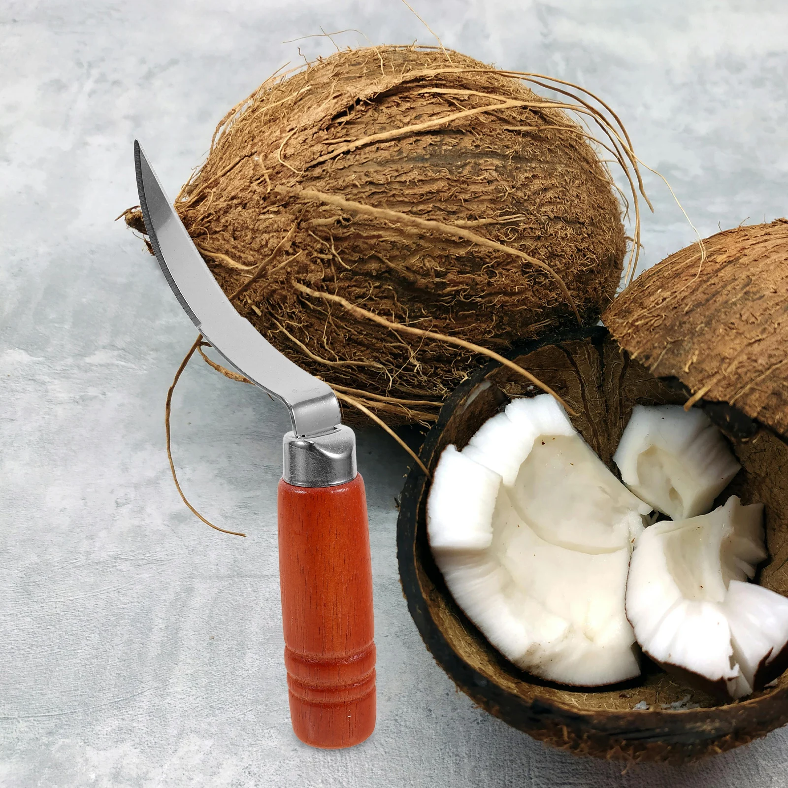 

Coconut Knife Opener Tools Set for Easy Shell Removal Meat Scraper Perfect Opening Young Coconuts Kitchen Helper Straw Hole