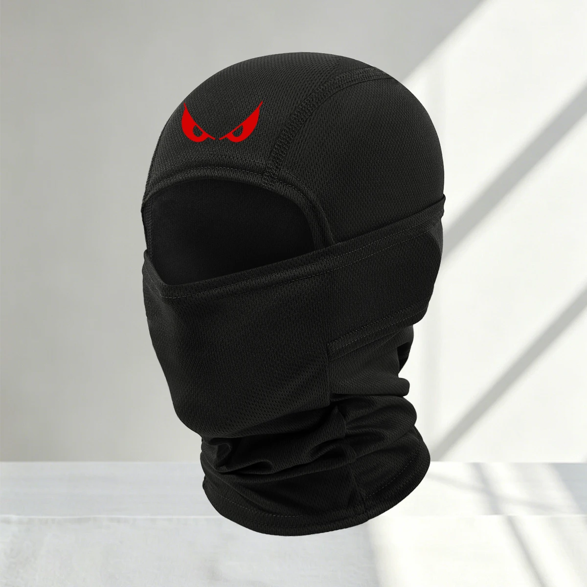 1/2/3/4/5PC Breathable mesh Balaclava with red evil eye print, windproof full face mask, lightweight elastic ski mask