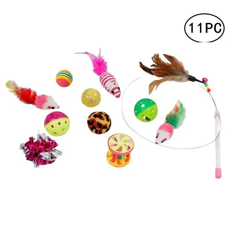 10/11Pc Kitten Toys Variety Pack-Pet Cat Toy Combination Set Cat Toy Funny Cat Stick