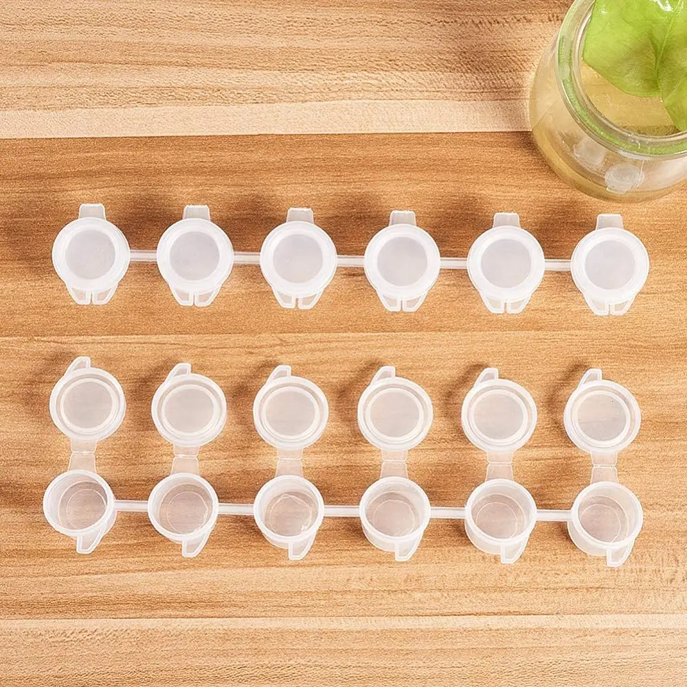 شرائط طلاء فارغة - 150 كوب طلاء 3 مل (1 أونصة) وحاويات بلاستيكية للحرف اليدوية لأعياد الميلاد في المخيمات (6 أكواب/شرائط 25 شريطًا)