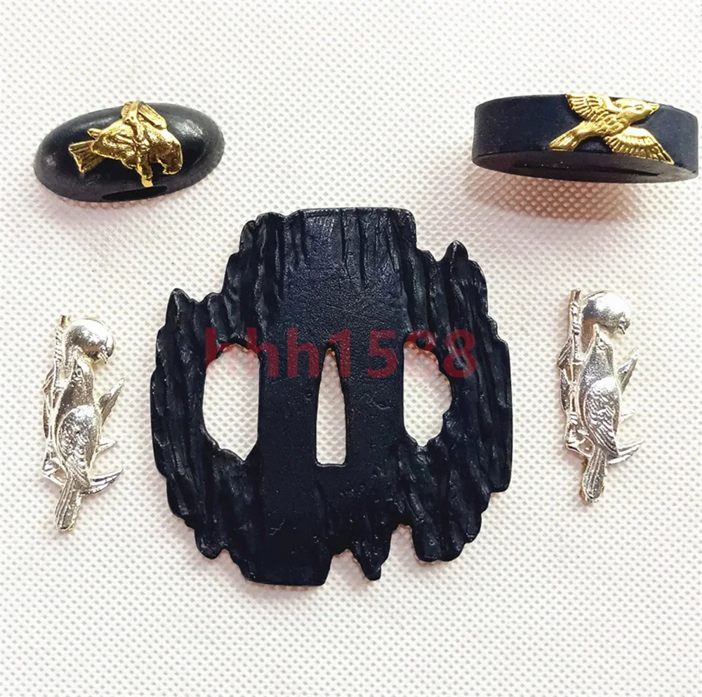 Unique Copper Brass Plated Gold Silver Tsuba Handguard Fuchi Kashira Menuki For Japan Real Japanese Samurai Katana Sword Fitting - view 2