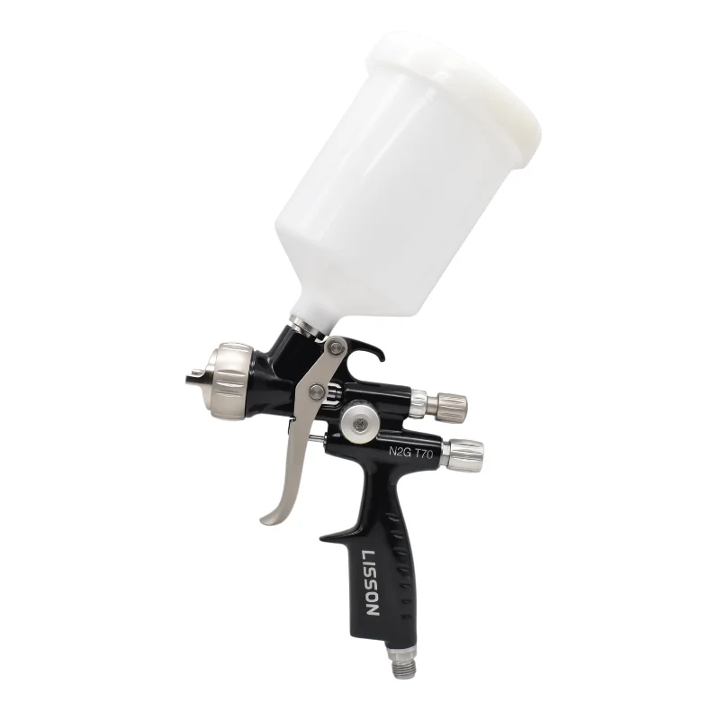 pistola a spruzzo pistola a spruzzo per vernice T70 Pistola a spruzzo Hvlp Pistola a spruzzo ad aria con tazza da 1,3 mm 600 cc per riparazioni auto