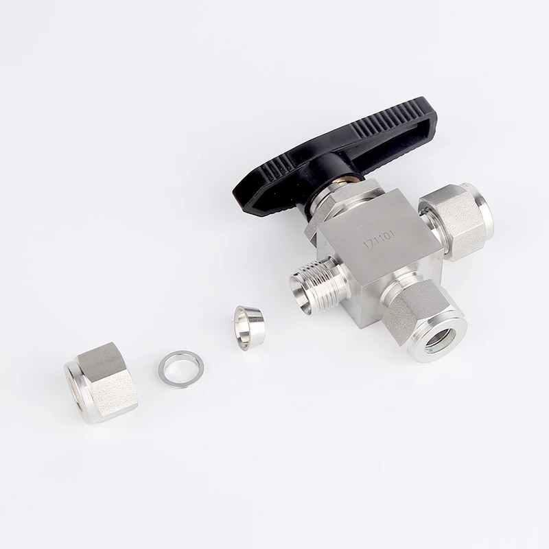 

stainless steel sleeve three-way ball valve, valve, sleeve joint