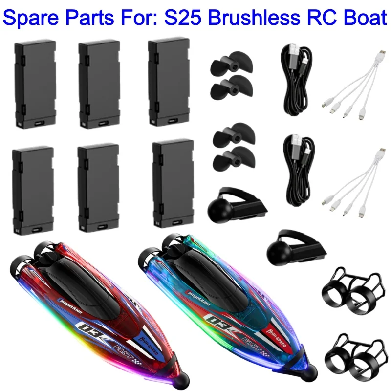 

Аккумулятор для радиоуправляемой лодки S25, 3.7В 800мАч, USB, запчасти и аксессуары для скоростной лодки S25, пропеллер, USB
