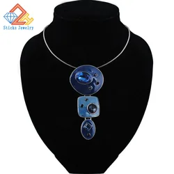 Women's Charm Fashion Necklace with Sexy Enamel Pendant 2-Tone Zinc Alloy Cosplay Jewelry with Rope Chain