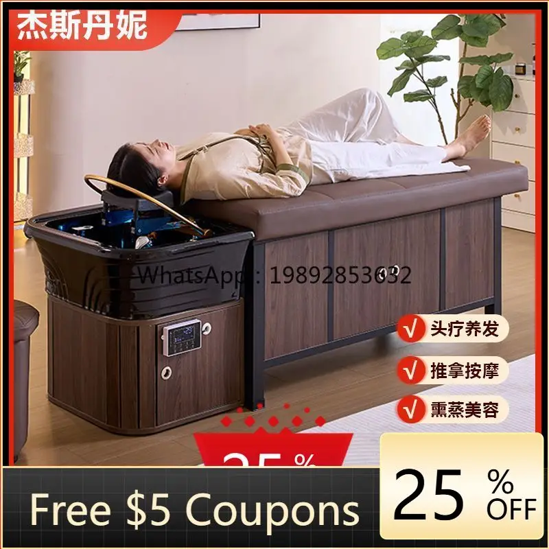 

Spa Hair Washing Bed Ceramic Basin Head Therapy Bed Constant Temperature Water Circulation Steaming Set Large Space