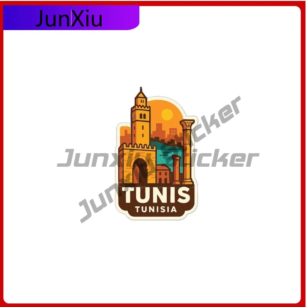 

Tunis Tunisia City Travel Sticker Vinyl Decal Cover Scratches Exterior Car Cover Waterproof Outdoor For Suv Camper Windshield