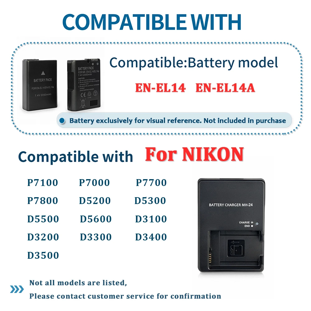 MH-24 バッテリー充電器 ニコン EN-EL14/EN- - Nikon Camera D3500 のレビューと価格