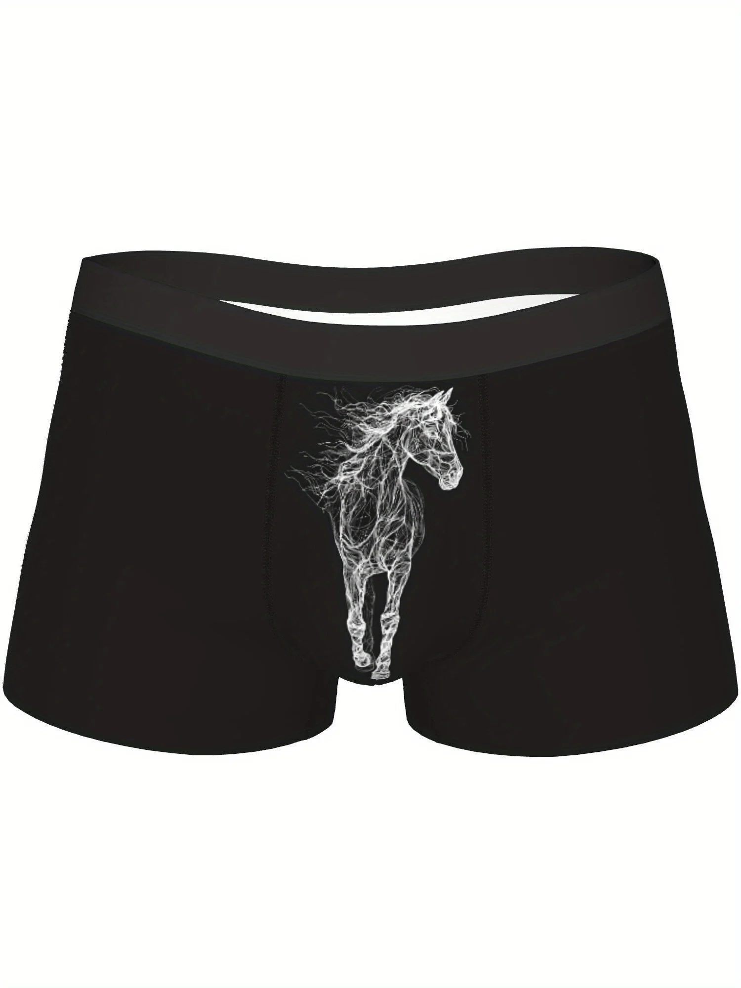 

Galloping Horses Underwear Horse Print Briefs with Running Horse, Non- -Fit Underpants for Equestrian Enthusiasts Novelty