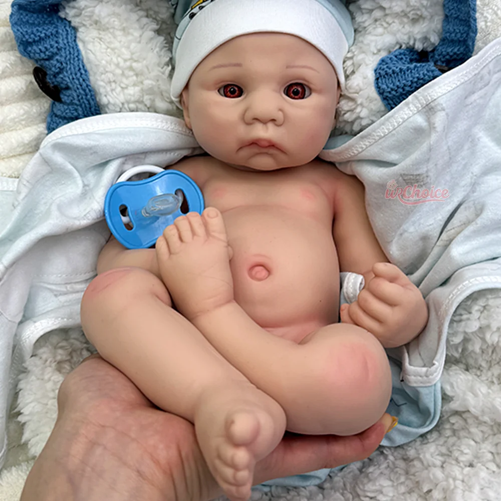 Poupée nouveau-né réaliste en silicone souple de 40 cm, collection Art Artist, yeux ouverts, pour anniversaire ou Noël.