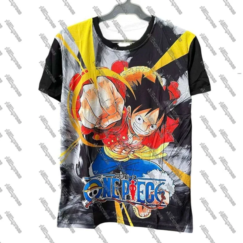Camiseta de Anime de una pieza para niños, camiseta de Cosplay de Luffy Gear 5, Top de manga corta de dibujos animados para niños, ropa de moda de verano