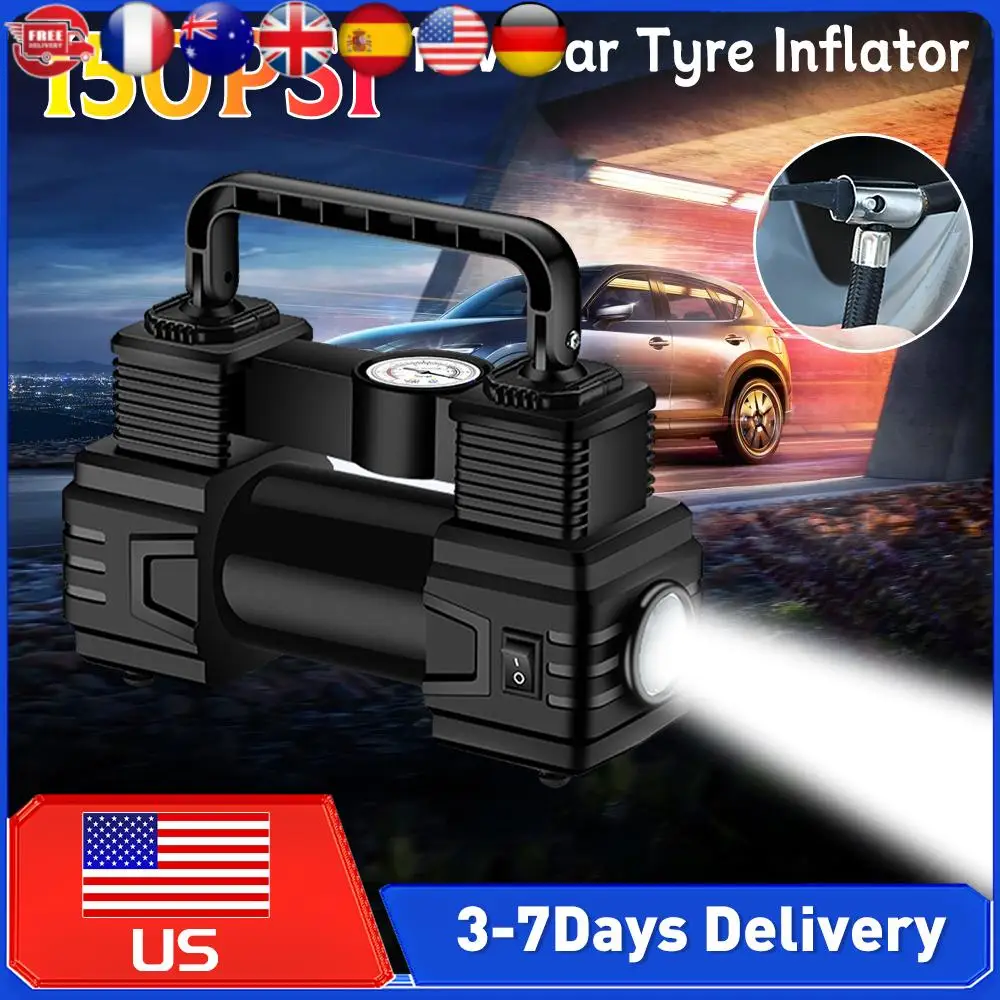 

Электрический насос для накачивания шин 12В 150PSI, высокоточный автомобильный компрессор с манометром и подсветкой для автомобилей и мотоциклов