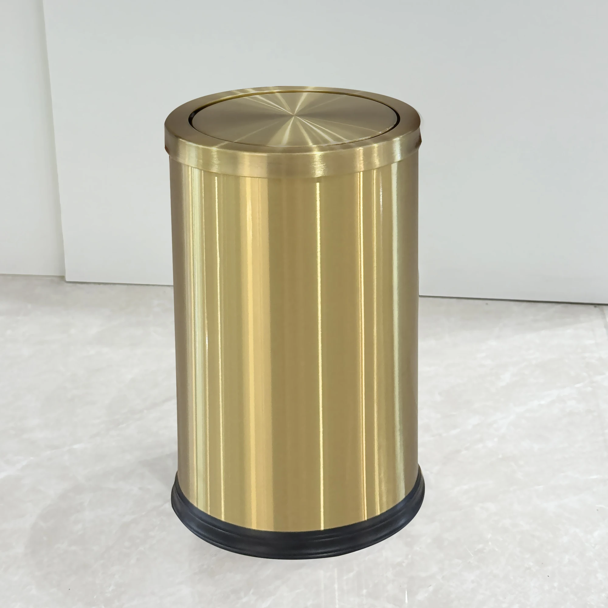 

9L light luxury gold trash can with swing lid ，gold garbage bin for bathroom ，living room, office, bedroom, hotel