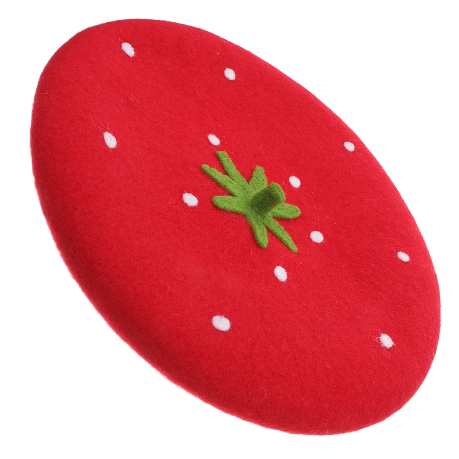 

Strawberry Beret Hats for Women Girls Wool Hat Cosplay Party Fashionable Soft Durable Cute Winter Headwear Accessory