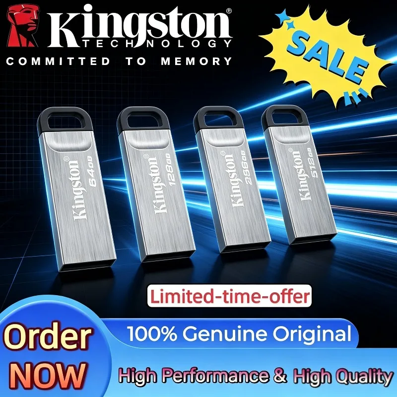 Kingston DataTraveler Kyson USB Flash Drive 32GB 64GB 128GB 256GB USB 3.2 Flash Penrive DTKN Pen Drive for Computer 100% Genuine