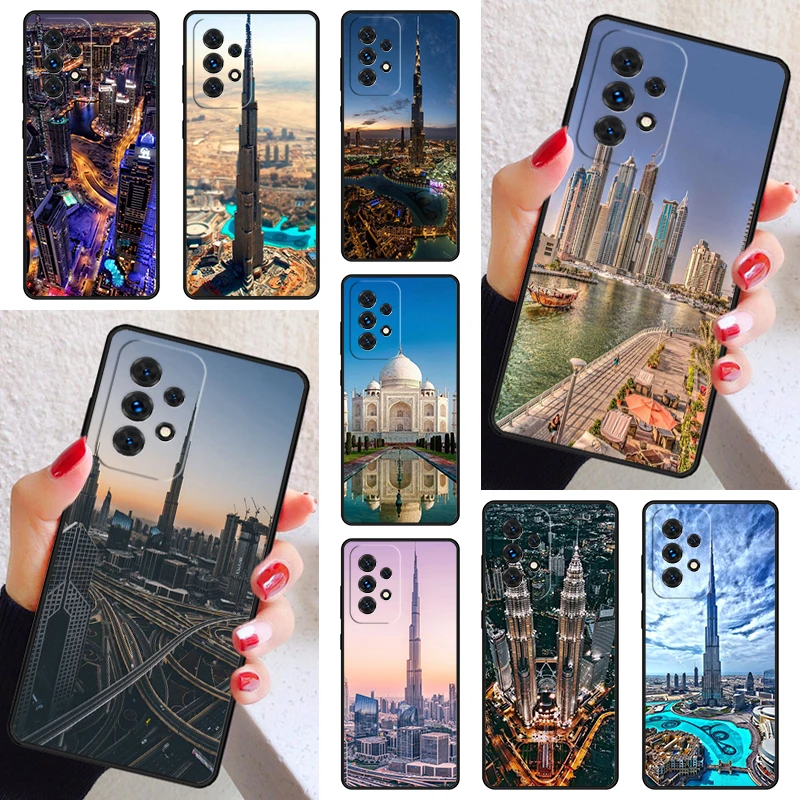 Pyramids Taj Mahal Dubai Phone Case Cover For Samsung Galaxy A52 A72 A73 A20e A21S A50 A70 A12 A42 A31 A40 A51 A71 A32 A80