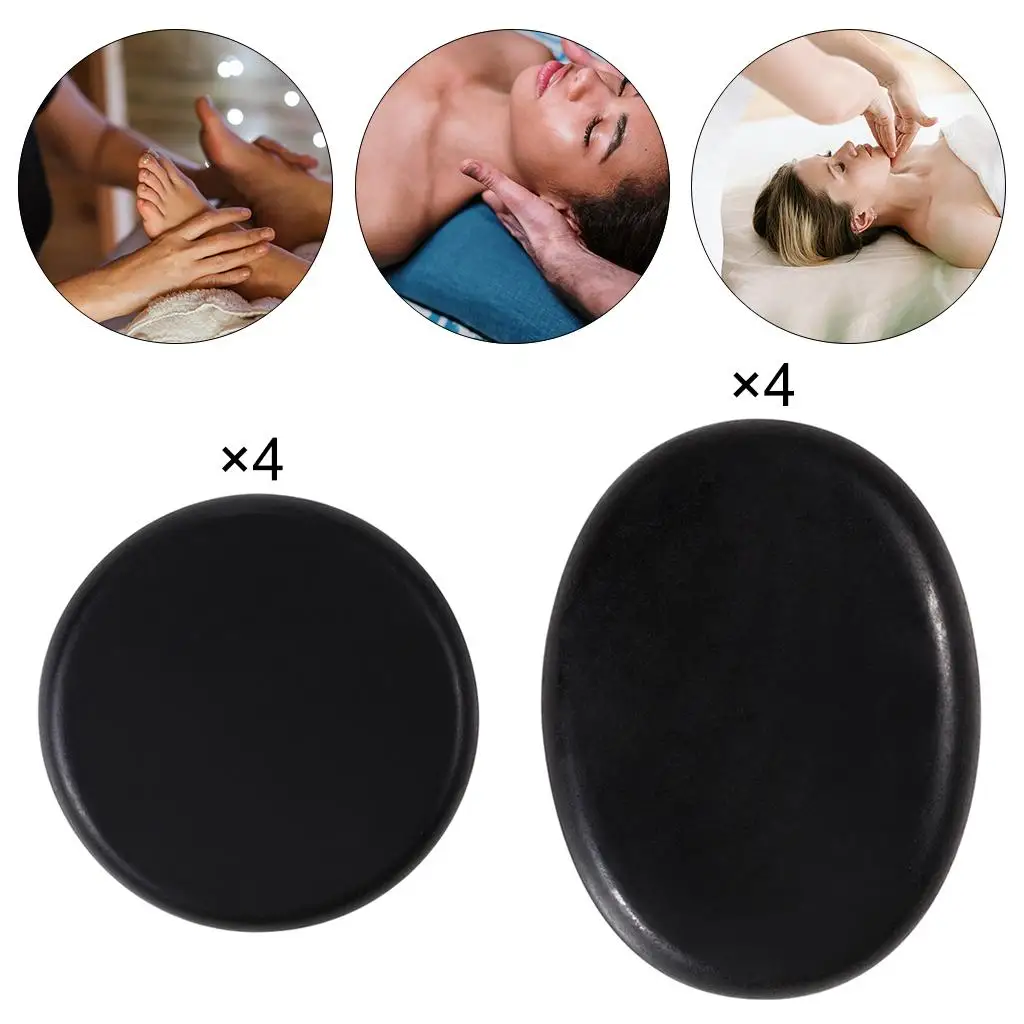 4Pcs/Set Professional Hot Stone Massage Kit Basalt Stones Spa Relaxing